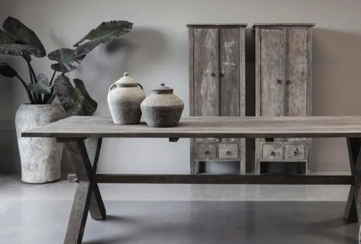 Eettafel van oud hout - landelijke eettafel NIEUW, Huis en Inrichting, Tafels | Eettafels, Nieuw, 50 tot 100 cm, 200 cm of meer