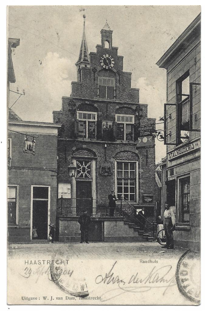 Haastrecht, Raadhuis, Verzamelen, Ansichtkaarten | Nederland, Gelopen, Zuid-Holland, Voor 1920, Verzenden