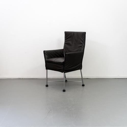 6x Montis Chaplin Stoel Donkerbruin Leer - Chroom/Dop, Huis en Inrichting, Stoelen, Zo goed als nieuw, Leer, Metaal, Bruin, Ophalen of Verzenden