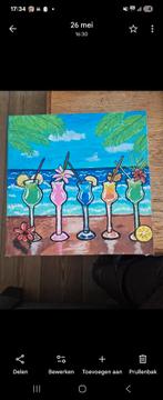 Schilderij cocktail, Antiek en Kunst, Ophalen of Verzenden