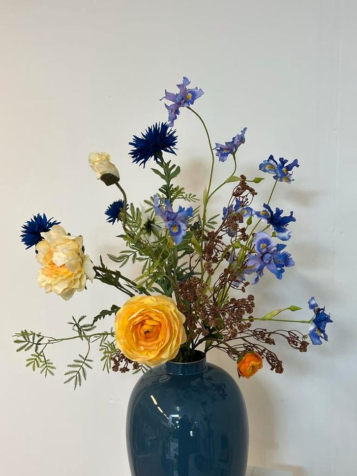 Zijden Bloemen Boeket Silkka met Pip Studio Vaas, Huis en Inrichting, Woonaccessoires | Kunstplanten en Kunstbloemen, Nieuw, Binnen