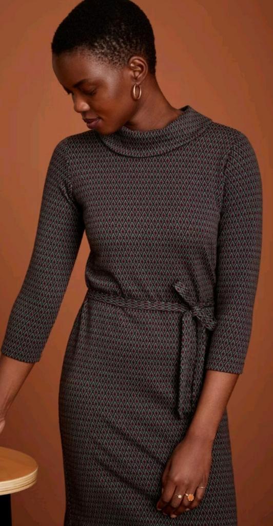 King Louie Dita dress Dickens retro jurk XL 42 44, Kleding | Dames, Jurken, Zo goed als nieuw, Maat 46/48 (XL) of groter, Groen