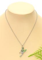 Halsketting met Disney Tinkerbell pendant met groene vleugel, Sieraden, Tassen en Uiterlijk, Kettingen, Overige materialen, Verstelbaar