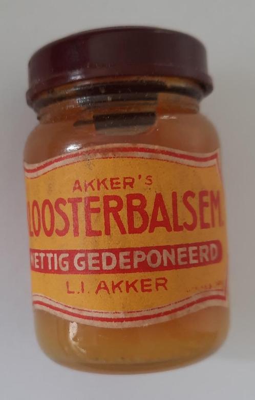 Glazen potje 'Kloosterbalsem' - antiek dus niet bruikbaar, Antiek en Kunst, Curiosa en Brocante, Ophalen of Verzenden