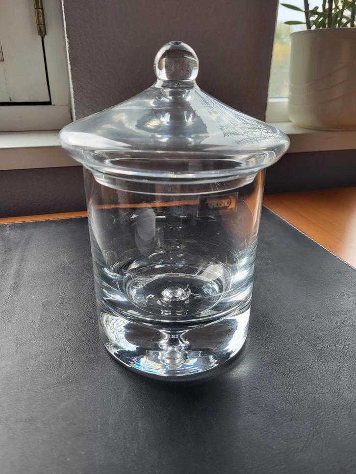 Koekjespot / voorraadpot kristal Krosno, Antiek en Kunst, Antiek | Glas en Kristal, Ophalen of Verzenden
