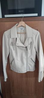 Nieuw leren jasje - Maat 38, Kleding | Dames, Jasjes, Kostuums en Pakken, Maat 38/40 (M), Only, Beige, Nieuw