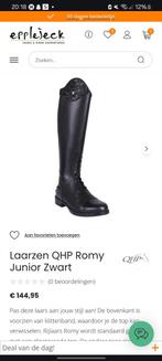Laarzen QHP Romy Junior Zwart. Zo goed als nieuw., Overige typen, Dames, Ophalen of Verzenden, Zo goed als nieuw