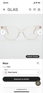 GLAS Eyewear Maya Bril - Rose Quarts sterkte 2.0, Overige merken, Ophalen of Verzenden, Zo goed als nieuw, Roze