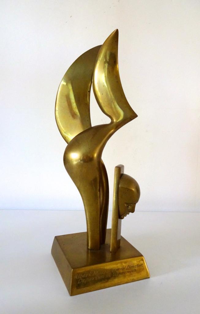 Bronzen beeld abstract van figuur en hoofd gestyleerd 69-b, Antiek en Kunst, Antiek | Koper en Brons, Brons, Ophalen of Verzenden