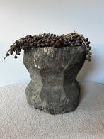 Mooie oud houten poer met dadeltak, Ophalen of Verzenden
