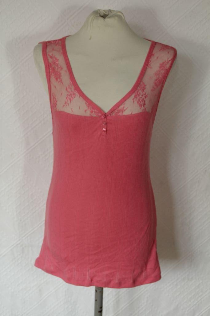 Mooi roze damesshirt.Kant.Mt S., Kleding | Dames, T-shirts, ., Ophalen of Verzenden, Zo goed als nieuw, Korte mouw