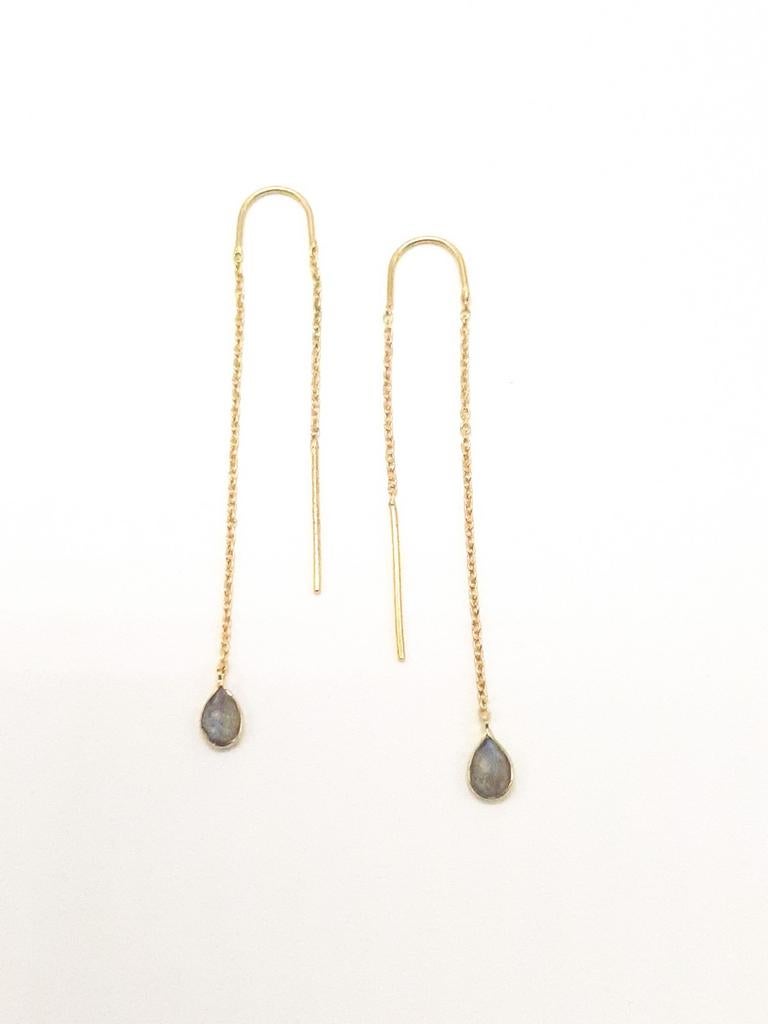 MooiWAAR Oorbellen 'The Tiny Drop' met Labradoriet, Sieraden, Tassen en Uiterlijk, Oorbellen, Overige materialen, Hangers, Nieuw