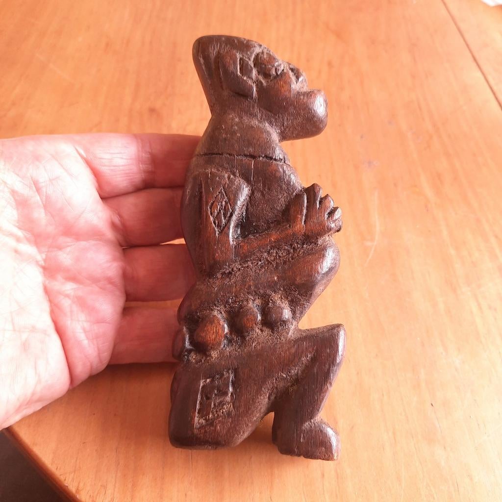 Indonesië: Hanuman of Voorouder Beeldje Houtsnijwerk, Verzenden, Gebruikt