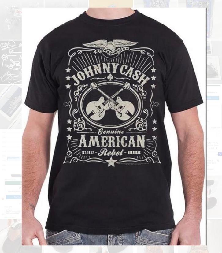 Johnny Cash Heren American Rebel Zwart M t-shirt NIEUW, Kleding | Heren, T-shirts, Nieuw, Maat 48/50 (M), Zwart, Ophalen of Verzenden