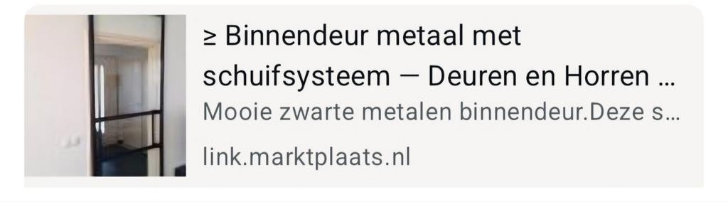 Binnendeur metaal met schuifsysteem, Ophalen
