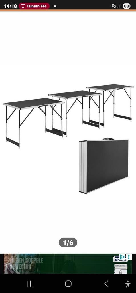 3 stevige camping/tuin/behang/werktafels/ rommelmarkten, Ophalen, Nieuw, Rechthoekig, Overige materialen