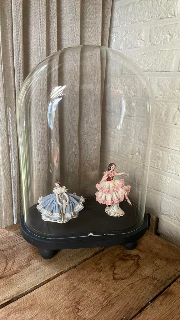 Oude mooie glazen stolp ovaal, Ophalen of Verzenden, Zo goed als nieuw