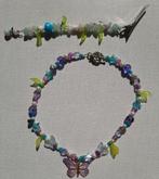 Set ketting en haar clip fairy bloemig vlinders handgemaakt, Overige materialen, Overige kleuren, Nieuw, Ophalen of Verzenden