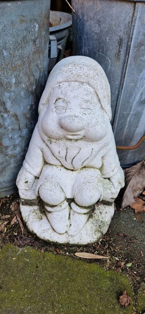 Stenen kabouter en betonnen beer tuindecoratie, Tuin en Terras, Tuinbeelden, Ophalen