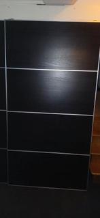 Ikea Ilseng schuifdeuren (2x) - zwart/zilver, 101x196cm, Huis en Inrichting, Kasten | Kledingkasten, Ophalen, Gebruikt, 100 tot 150 cm
