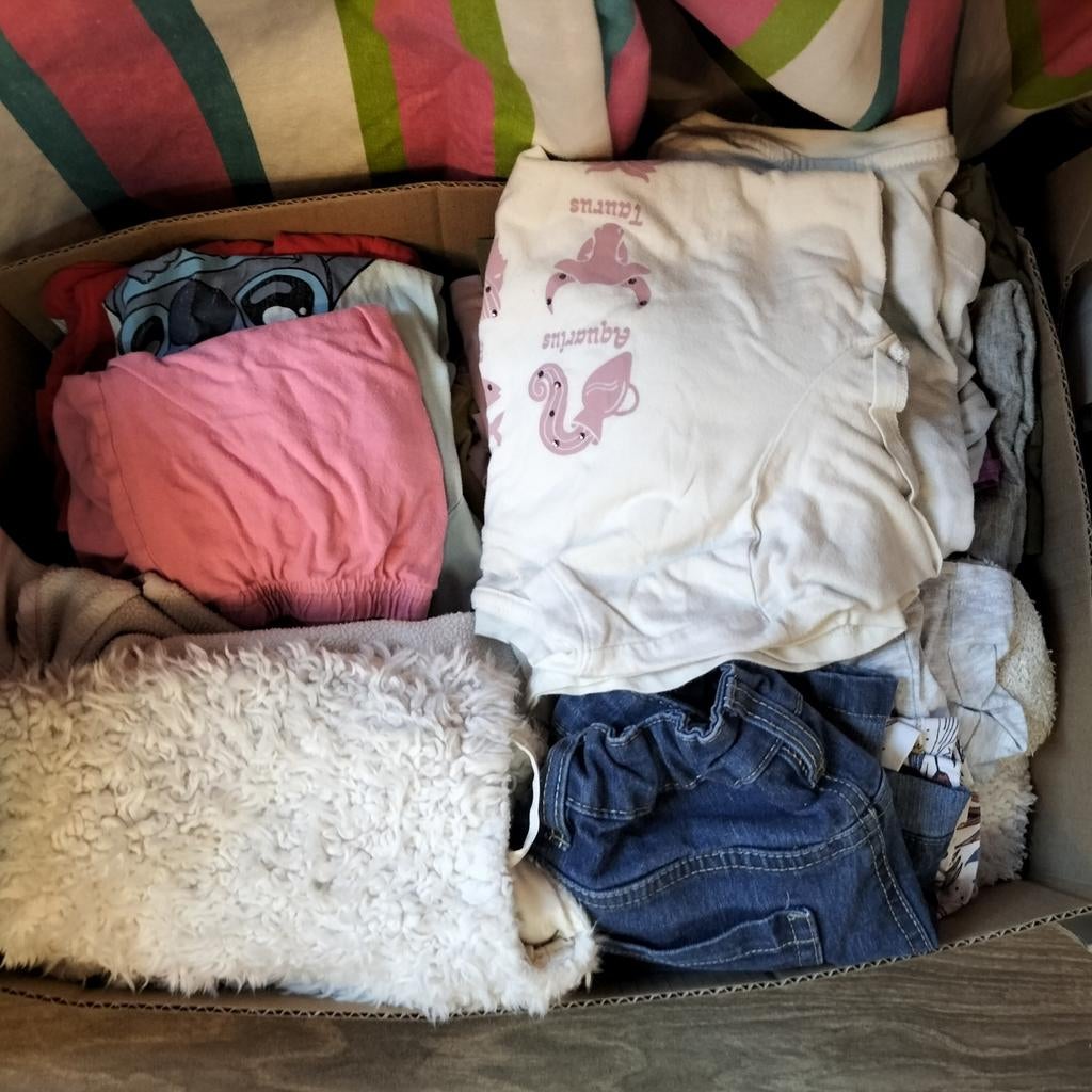Verhuisdoos vol diverse kinderkleding (maat 122/128), Ophalen of Verzenden, Diverse, Meisje