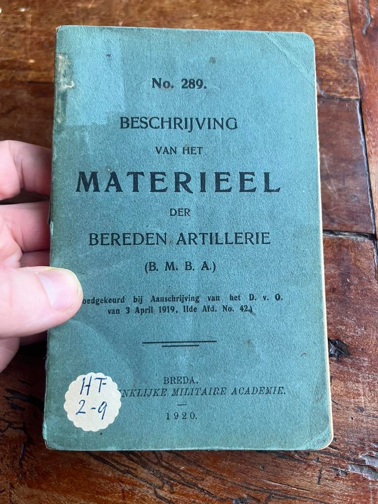 Nederlands mobilisatie voorschrift Artillerie 1920 kleurenpl, Ophalen of Verzenden, Nederland