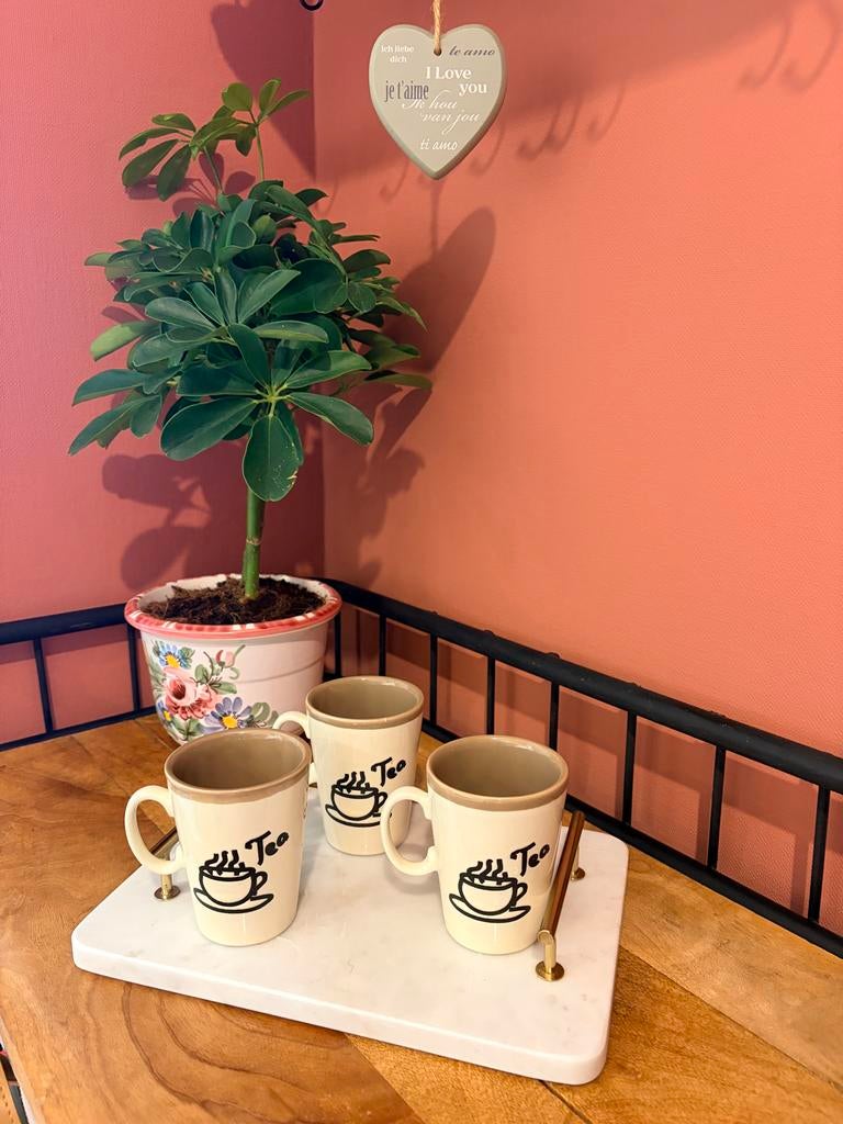 Set van 3 Just Mugs England theekopjes, Gebruikt, Keramiek, Ophalen of Verzenden, Overige stijlen