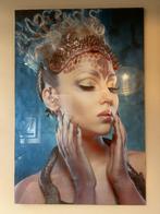 Glaspaneel vrouw met slang, Ophalen, Zo goed als nieuw, Nvt, Nvt