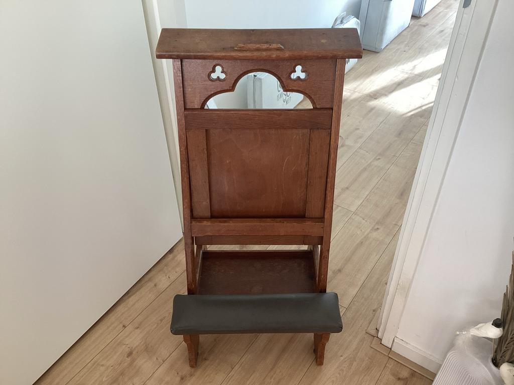 Houten bidstoel met knielbankje, Antiek en Kunst, Antiek | Religie, Ophalen