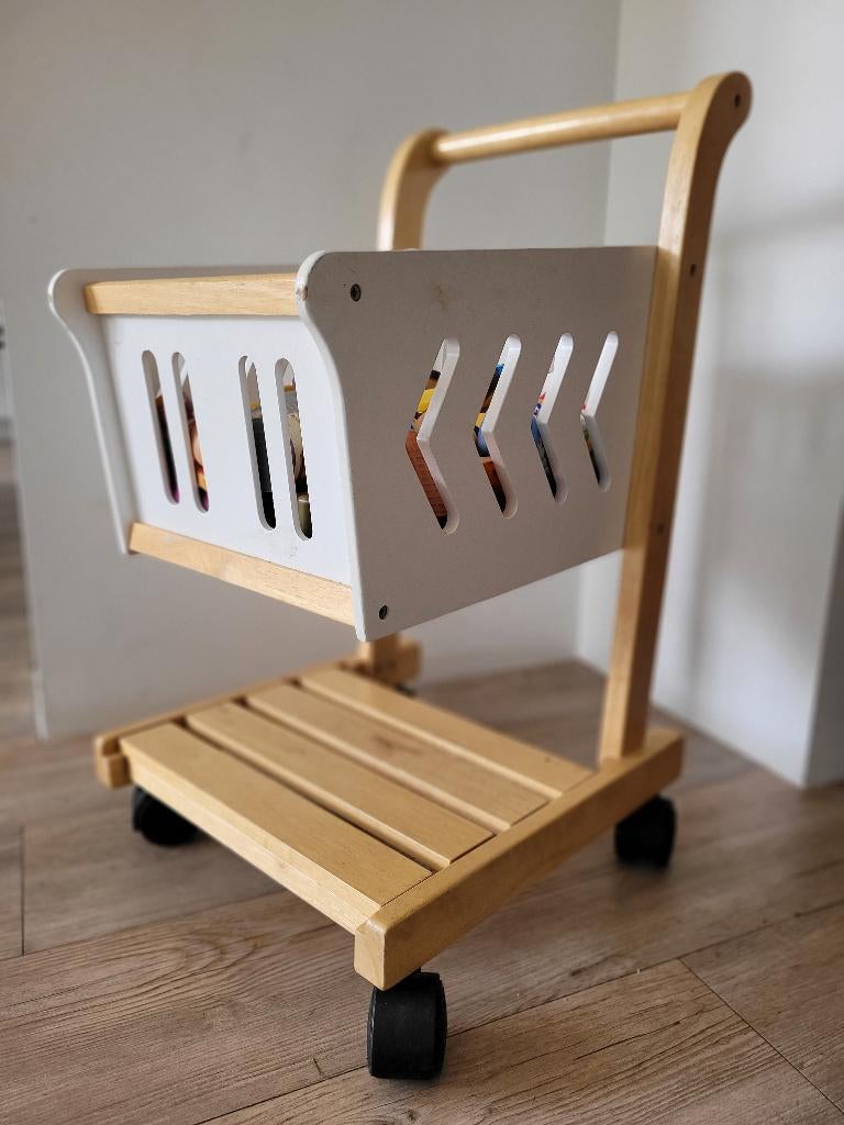 Houten winkelwagen, Ophalen, Gebruikt, Duw- of Trekspeelgoed