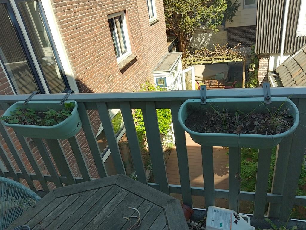 2 elho balkon bakken mint, Tuin en Terras, Bloembakken en Plantenbakken, Ophalen, Kunststof, Minder dan 30 cm, Balkon