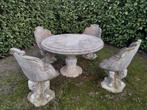 Betonnen tuinset - Tafel en stoelen, Tuin en Terras, Tuintafels, Ophalen, Gebruikt, Rechthoekig