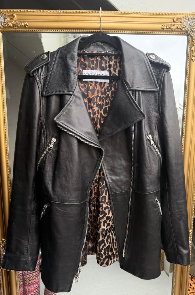 Dolce & Gabbana leren bikerjas ( met lichte kras) maat 38, Kleding | Dames, Jassen | Winter, Ophalen of Verzenden, Zo goed als nieuw