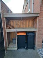 Houtopslag hok voor haardhout met ruimte voor containers, Ophalen, Hout, Overige typen