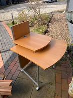 Verrijdbaar bureau met twee bladen, Huis en Inrichting, Bureaus, Ophalen of Verzenden, Met wielen, Gebruikt, Bureau