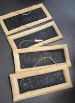 4 landelijke stoere krijtborden, 70x30 cm, houten rand, izgs, Huis en Inrichting, Ophalen of Verzenden