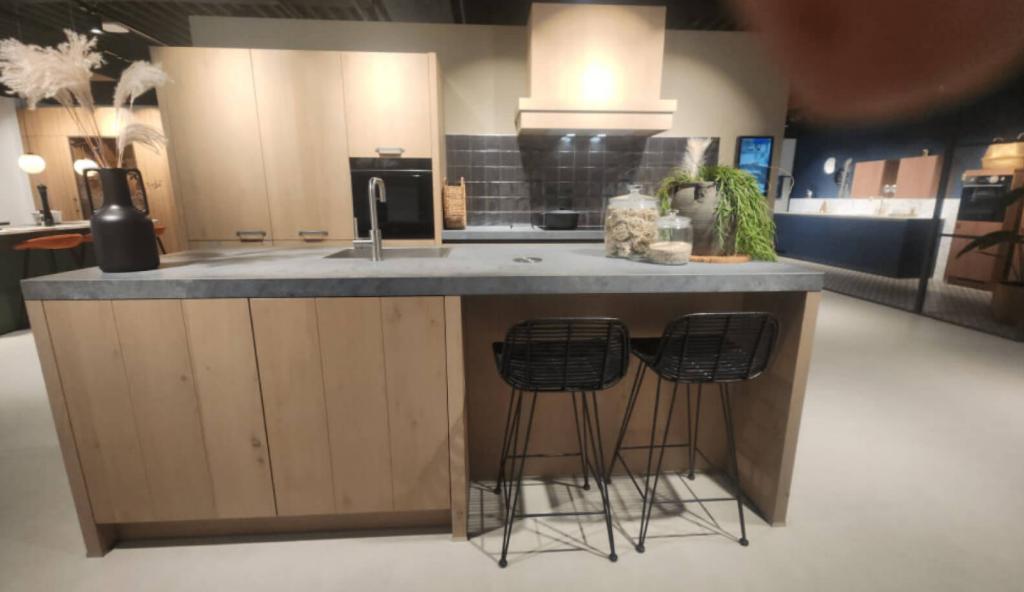 Showroomkeuken Aerdenhout Grijs Eiken, Ophalen, Overige kleuren, Overige typen, Nieuw