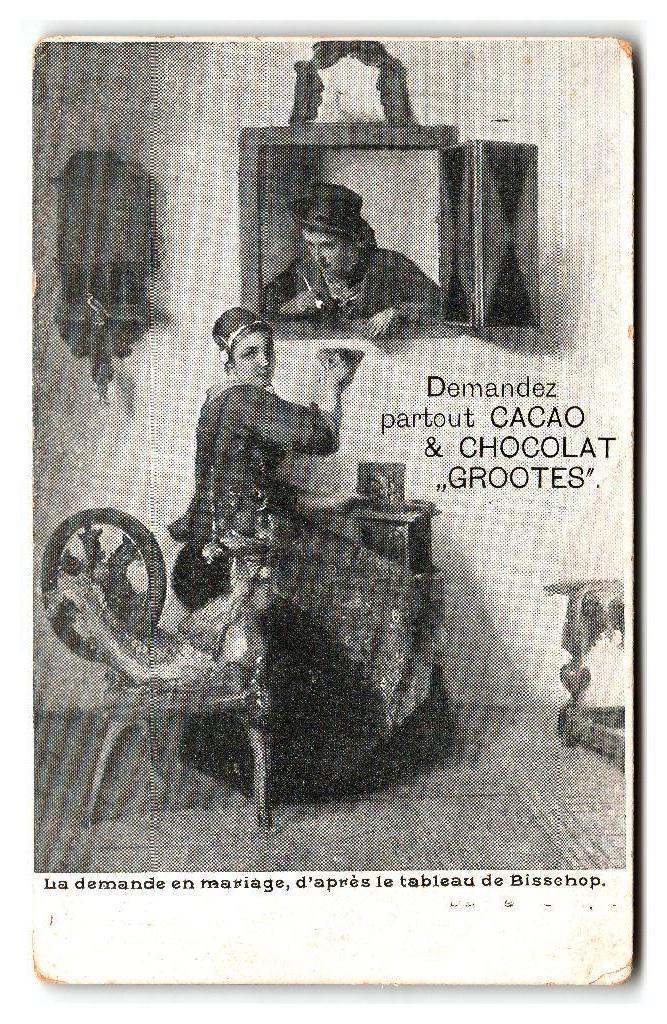 Reclamekaart Cacao & Chocolat "Grootes", Verzamelen, Verzenden, Voor 1920, Ongelopen, Overige thema's