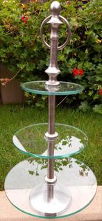 Stevige Riviera Maison glazen etagère 3-laags, Ophalen of Verzenden