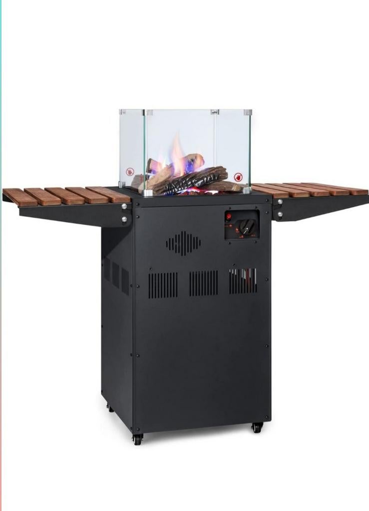 Vuurtafel/statafel met glazen ombouw en beschermingshoes, Ophalen, Nieuw