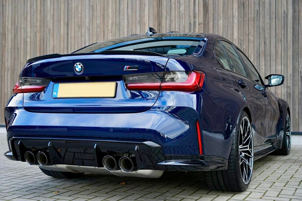 BMW M3 COMPETITION G80 TANZANITE BLAUW SCHADEVRIJ NIEUWSTAAT, Automaat, Achterwielaandrijving, Euro 6, Blauw