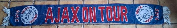 AJAX  sjaal.  AJAX ON TOUR. Vintage. 130/18 cm., Verzamelen, Sportartikelen en Voetbal, Zo goed als nieuw, Vaantje of Sjaal, Ajax