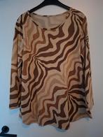 shirt met abstracte print - Bruin/Beige, Bruin, Maat 42/44 (L), Ophalen of Verzenden, Onbekend