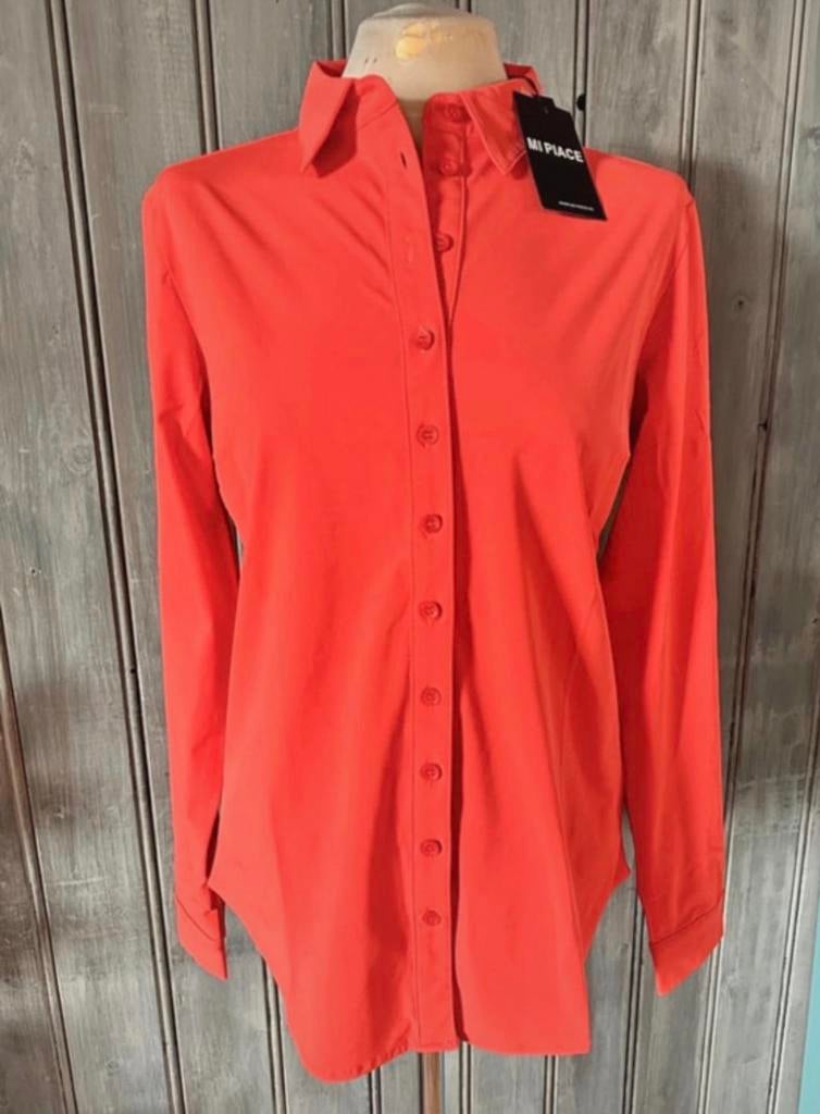 Mi Piace travelstof blouse maat: S Orange, Kleding | Dames, Blouses en Tunieken, Ophalen of Verzenden, Nieuw, Maat 36 (S), Oranje