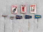 8 speldjes (1 emaille ) van kruideniersketen VéGé, Ophalen of Verzenden, Gebruikt, Overige onderwerpen, Speldje of Pin