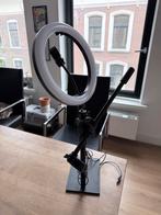 Ringlamp met statief en telefoonhouder, Ophalen of Verzenden, Zo goed als nieuw, Lamp of Flitsset