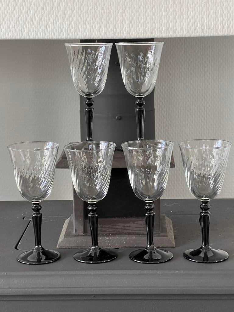 Vintage glazen Luminarc Nocturne (6 stuks), Ophalen of Verzenden, Zo goed als nieuw, Overige typen