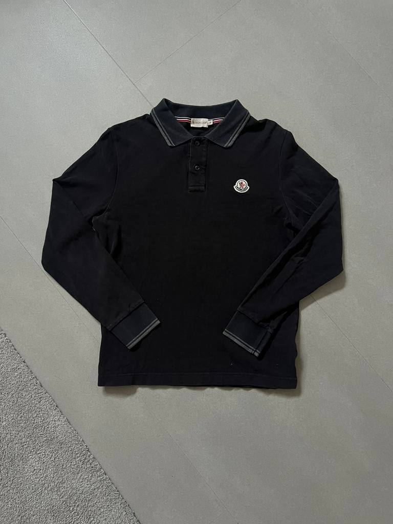 Moncler polo met lange mouwen - origineel - maat S, Ophalen of Verzenden, Gedragen, Maat 46 (S) of kleiner, Zwart