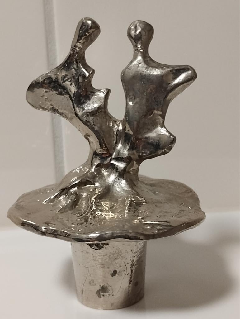 Corry Ammerlaan Van Niekerk verzilverde wijnstop, Antiek en Kunst, Kunst | Designobjecten, Ophalen of Verzenden