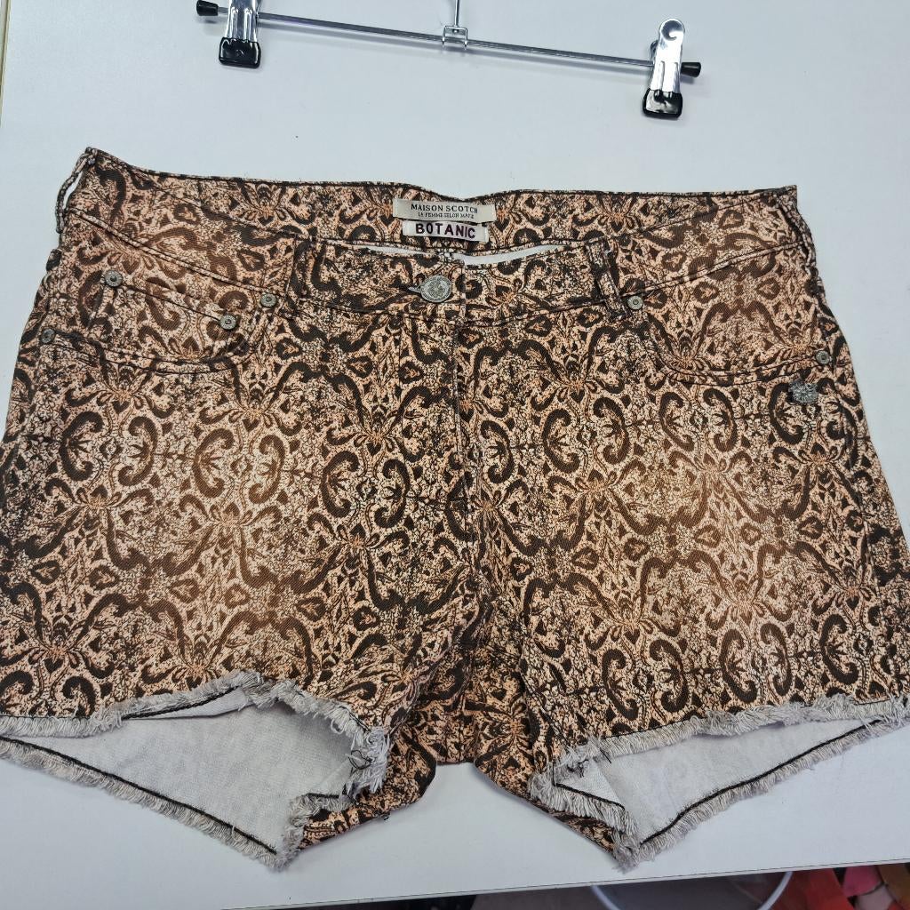 Maison Scotch shorts Botanic bruin barok print 29 M nr 49099